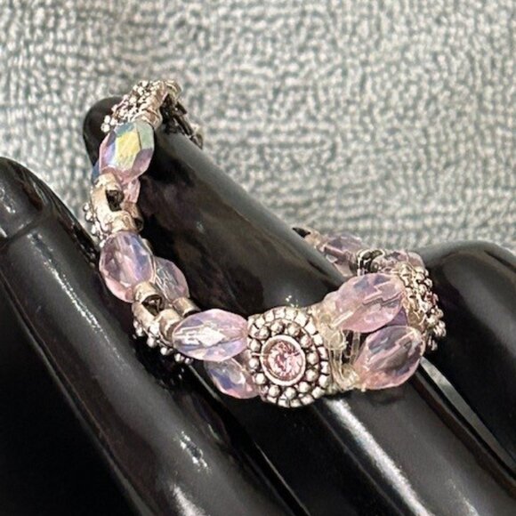 Pink & Silver Necklace and Bracelet - Picture 3 of 6